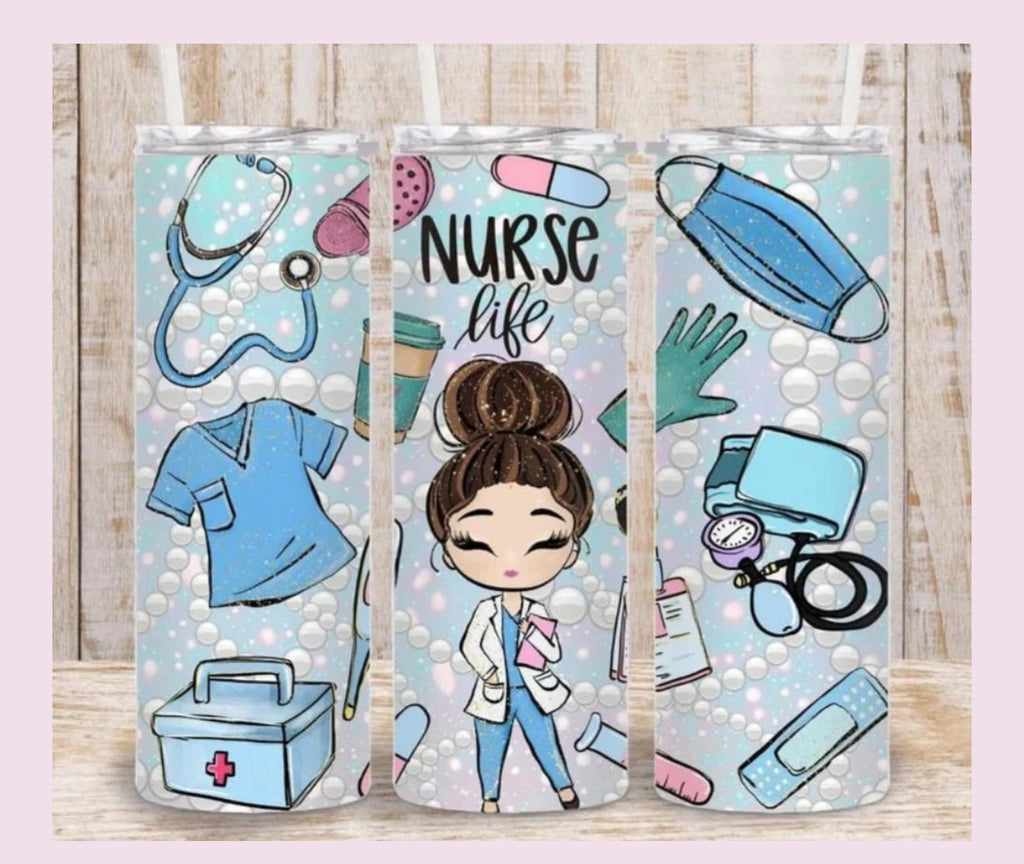 Nurse Life 20 oz skinny tumbler  image 0
