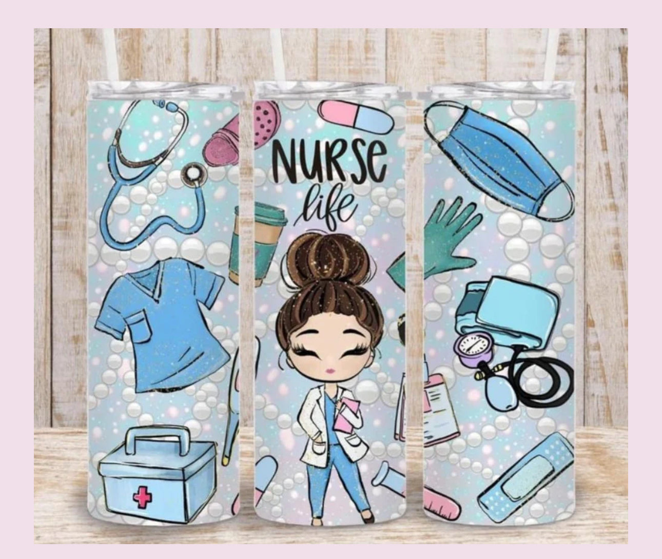 Nurse Life 20 oz skinny tumbler  image 0